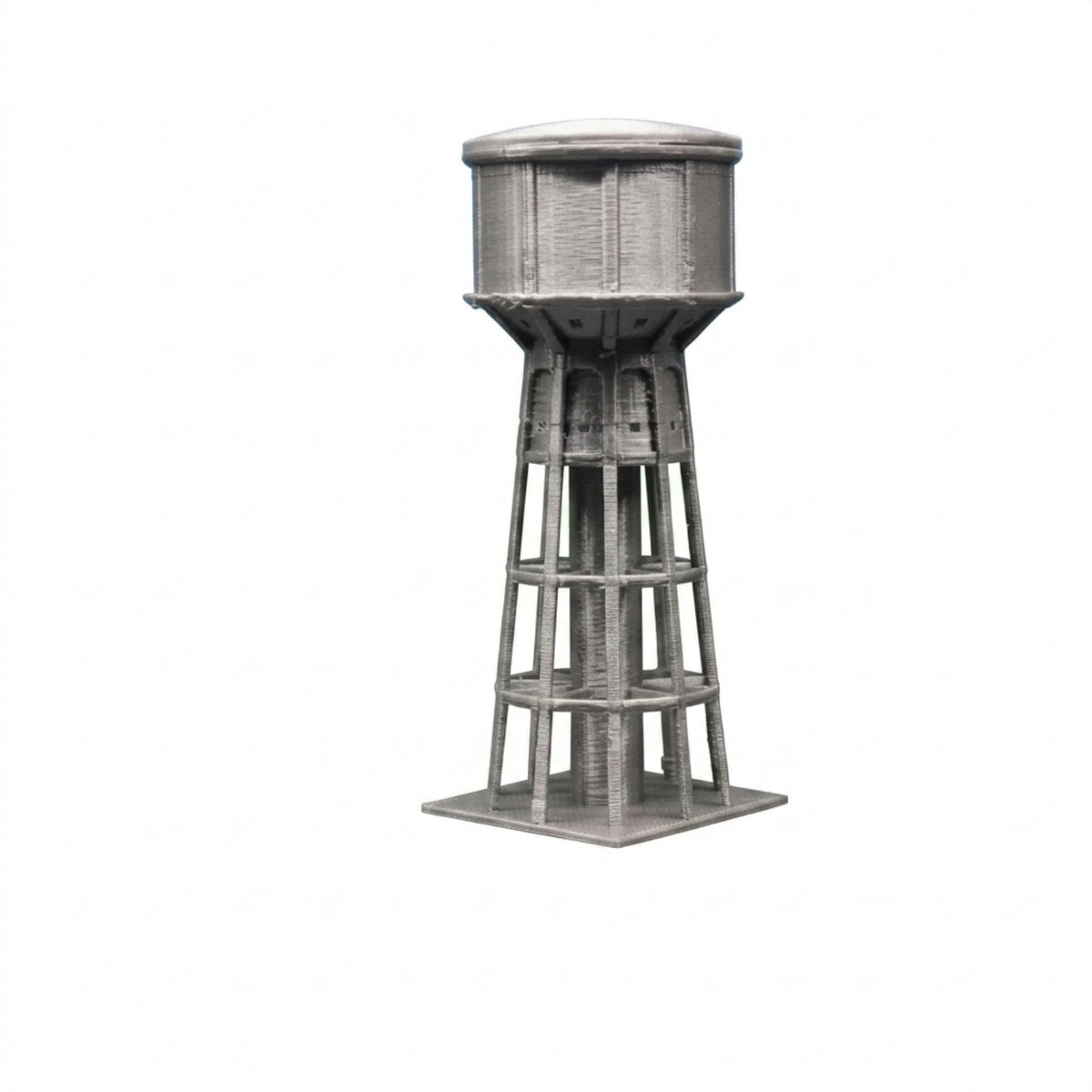 Finished N-Scale Water Structure Plastic Tank-Style Water Structure Gray Railway Accessory Realistic for Modelers, Hobbyists, Dioramas, Train Yards