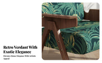French Inspired verdant Fabric Armchair dense Wood Frame Upholstered relaxation Chair Signature design Living Room Furniture Retro Look for Guesthouse Owners, Interior Designers, Balcony, Bedroom, Reception Area, Office
