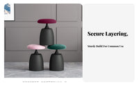 Light Luxury Round Upholstered Pouf Modern Design Vanity Seat Comfortable Seating Small Stool Space-Saving for cosmetic Professionals, Interior Decorators, Bedroom, Dressing Area, Living Room, Entryway