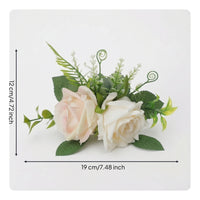 Compact Artificial Rose Arrangement Vibrant Faux Rose Centerpiece Eleganckie Fake Flower Arrangement Realistic for Photographers
