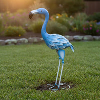 2 Pieces Lifelike Metal Flamingo Statue Weather-Resistant Flamingo Statue Handmade for Garden