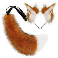 Canine Ears and Tail Set Adjustable Canine Costume Set Soft Headband with Tail for Photo Shoots