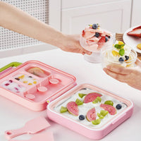 Homemade Ice Pop Mold with Lid Food-Grade Ice Pop Mold with Lid Reusable Ice Cream Maker with Spatula Bisphenol A-Free-Gratis for Children, Families, Kitchen
