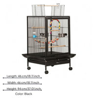 Bird Enclosure with Stand Wheeled Pet Enclosure Bottom Tray for Household Use
