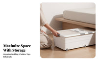 Wheeled Under-Bed Bin with Wheels Wheeled Latching Box Large Capacity for Closet