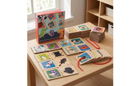 Linden Plywood Threading Puzzle Flat Tiles Animal Shadow Puzzle Fine Motor Skills Wooden Animal Sorting Board