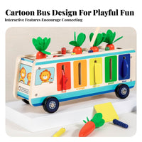 Child-Centered Inspired Multifunctional Activity Toy Early Learning Wooden Shape Sorter Cart Educational Wooden Shape Sorter Bus Child-Safe Design for Toddlers, Babies, Preschoolers