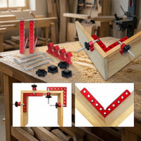 6 Pieces Woodworking Corner Clamp Hand-Tightening Right Angle Clamp Clamping Square Perforated Tool Sturdy for Woodworkers