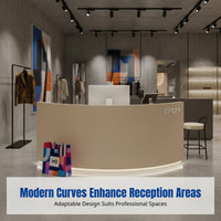 Modern Minimalist Curved Reception Desk, Company, Salon, Boutique, Bar Counter