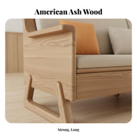 Wooden Sofa with Drawers New Chinese aesthetic Living Room Furniture sturdy Wood Frame Couch for Small Families, Apartment Dwellers, Lounge, Bedroom, Study