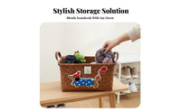 Handwoven Woven Storage container with Handles adaptable Rectangular Storage container with Handles adaptable Household Storage Sturdy Frame for Homeowners, Families, Entrymethod, Bedroom, Living Room, Bathroom