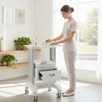 Beauty Salon Cart with Drawers Sleek Utility Cart with Drawer Easy to Clean Rolling Salon Trolley for Estheticians, Permanent Makeup Artists