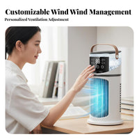 Quiet Operation Mini Air Conditioner Fan Adjustable Speeds Mini Air Cooler Energy Saving for Students, Dormitory, Bedroom, Office