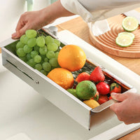Stainless Steel Sink Drain Basket Expandable Telescopic Sink Basket Multifunctional Drainer Rust-Proof for Apartment