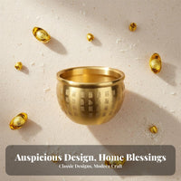 Feng Shui Treasure Bowl Auspicious Feng Shui Prosperity Basin Finely Crafted Brass Treasure Basin for Business Owners, Collectors, Living Room, Office
