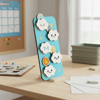 Weather Slide Toy Child-Led Learning Expression Slide Playful Reasoning Game Wooden Weather Board for Kids