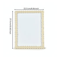 Picture Frame with Resin Border Freestanding Tabletop Photo Frame Easy to Clean Gallery Style for Newlyweds, Weddings, Dresser