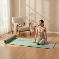 Non-Slip TPE Fitness Mat Textured Fitness Mat with Carrying Strap and Bag Cushioned Eco-Friendly for Stretching