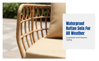 Outdoor Rattan Sofa, Waterproof Patio Furniture, Modern Garden Lounge, Sun-Resistant Couch