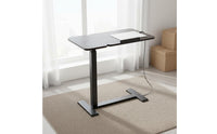 Tilting Top Mobile Overbed Laptop Desk Movable Rolling Bedside Desk Multifunctional Mobile Laptop Stand Space Saving Design for Students, Home Office, Bedroom, Dorm Room