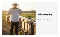 Half Torso Bee Suit Breathable Puncture-Resistant Resistant Bee Jacket Beekeeping Jacket Elastic Wristbands and Waist Ventilated