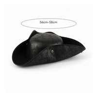 Tricorn Pirate Hat Distressed Tricorn Hat Structured for Halloween, Theater