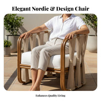 Waterproof Rope Weave Single Sofa Weather-Resistant Rope Weave Armchair Designer Design Outdoor Furniture Sun-Proof for Adults, Homeowners, Business Owners, Balcony, Courtyard, Garden, Poolside