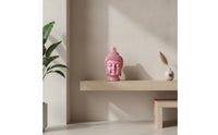 Zen Buddha Head Sculpture with Pedestal Serene Buddha Head Statue Glossy Textured for Home Decorators, Art Collectors