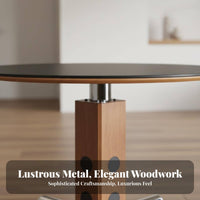 Round Dining Table functionalist Design Pedestal Table with interconnected Legs Retro Modernperiod Modern aesthetic Furniture for Homeowners, Families, Office, Kitchen