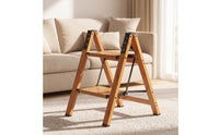 Step Ladder with Wide Pedals Reinforced Folding Step Ladder Compact Space-Saving for Homeowners, Kitchen, Pantry