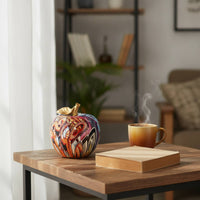 Apple Ornament Graffiti Apple Sculpture Fruit Figurine Multicolor Fruit Sculpture Glossy for Art Lovers, Living Room, Entryway
