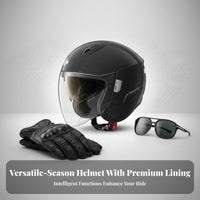 Helmet Sun Protection with Visor Four-Season Impact-Resistant Headwear for Women, Commuters, City Riding
