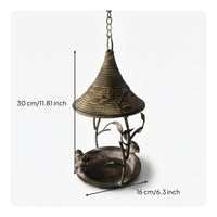 Distressed Bird Feeder with Hanging Chain Weathered Iron Bird Feeder Vintage Weather-Resistant for Gardeners