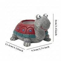 Cute Turtle Planter Whimsical Turtle Flower Pot Compact Animal Shaped Flowerpot Weathered for Gardeners