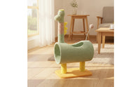 Cat Climbing Tree with Tunnel Compact Cat Perch with Toy Snug Pet Environment