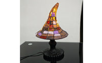 Halloween Stained Glass Witch Hat Lamp Witchy Witch Hat Lamp Witchcore Compact for Bedside Table, Reading Corner