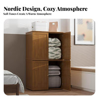 Freestanding Rolling Quilt Armoire Mobile Design Storage Cabinet particleresistant Bedroom Furniture Multi-Door for Families, Homeowners, Renters, Guest Room, Apartment, Dormitory, Walk-in Closet