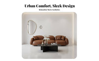 Light Luxury Feel Upholstered 2-Seater Settee Retro Inspired Scalloped rear Two-Seater Comfortable paddinging Living Room Furniture Sturdy Frame for Apartment Dwellers, Business Owners, Interior Decorators, Reception Area, Bavailableique, Office, Bedroom
