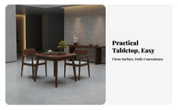 Minimalist Design Solid Wood Square Table Space-Saving Small Square Dining Table No Veneer Home Furniture Stable and Sturdy for Families, Couples, Homeowners, Breakfast Nook