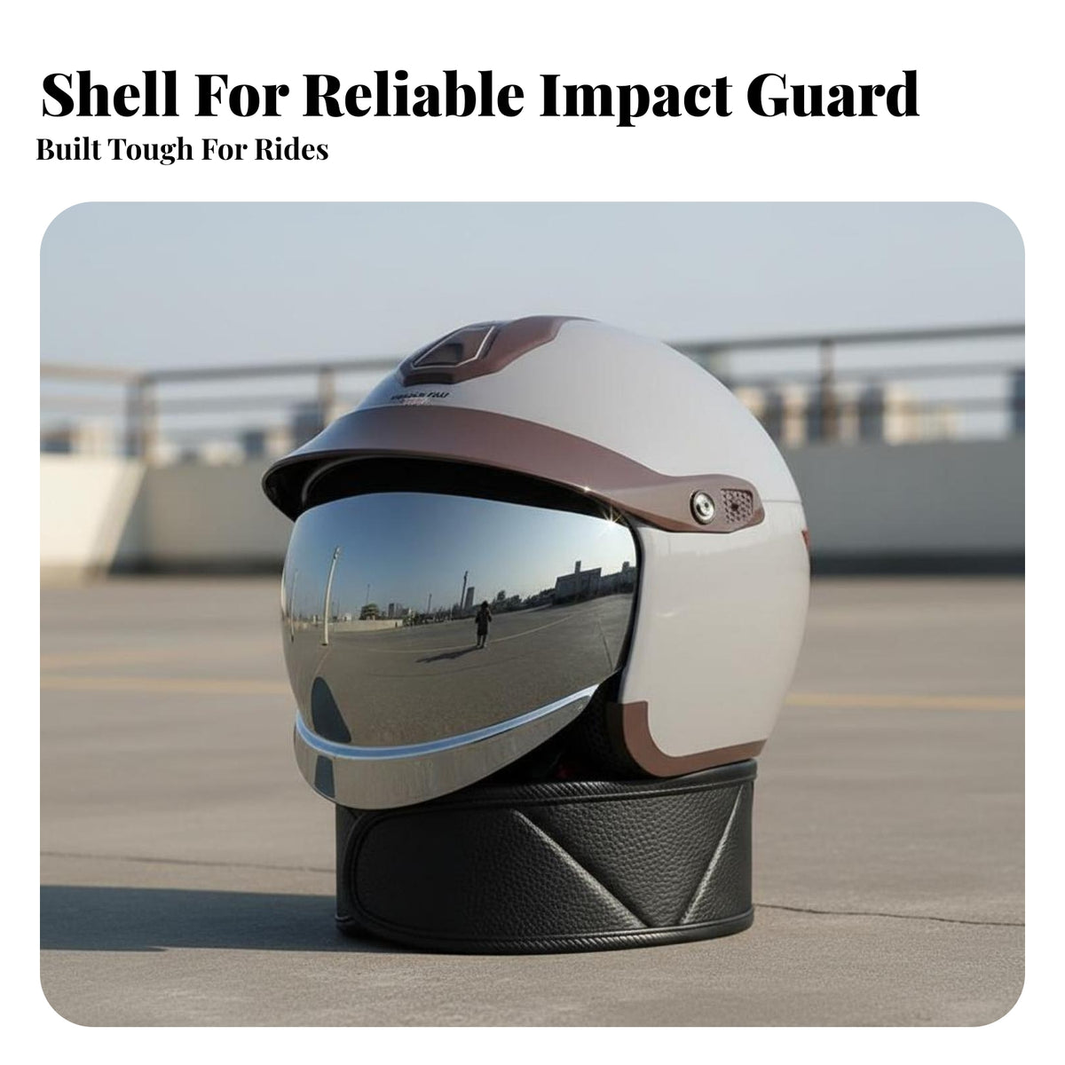 Electric Bike Helmet 3C Certified Motorbike Helmet with Visor Shell Impact-Absorbing Gear for Men, Adults, Any-Season Use, Street Riding, Traveling