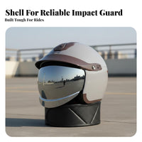 Electric Bike Helmet 3C Certified Motorbike Helmet with Visor Shell Impact-Absorbing Gear for Men, Adults, Any-Season Use, Street Riding, Traveling