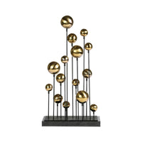 Ball Sculpture Desktop Display Gold Sphere Decor Gift Idea Gold Metal Sculpture for Office