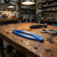 Blue Anodized Folding Peg Wrench Pointed Tips Two-Arm Peg Wrench Hinge Fastener Repair Tool Metal