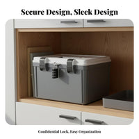 Document Safe Box Long-Lasting Code Storage Case Combination Lock Box Large Capacity Private Lockbox Portable for Dorm Room