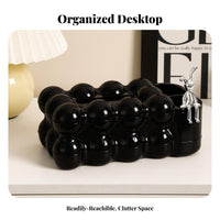 Elegant Design Fluted Storage container Space Saving Brush Holder Sturdy and hard-wearing Desktop Organizer Multi-Functional for Makeup Users, Home Decor lovers, Office Workers, Vanity Table, Bathroom Counter, Desk, School