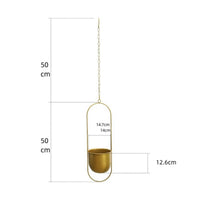 Iron Hanging Planter Detachable Hook Metal Hanging Pot Wall Mounted Iron Planter Nordic-Style Plant Holder Minimalist