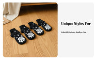 4 Pieces Dog Socks Warm Anti-Slip Dog Socks Defends Floors for Young Dogs, Slippery Ground, Outdoors, Hot Pavement