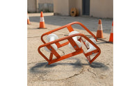 Heavy Duty Cable Laying Pulley Triangular Cable Guide with Three Rollers Red Sheave Reinforced for Shaft-Mouth Routing