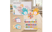 Wooden Math Board with Clock Hands-on Wooden Math Learning Board Learning Center Multi-Sensory Colorful for Preschoolers