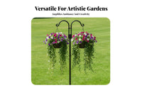 Double Arm Garden Hook Versatile Double Garden Hook Weather Resistant Heavy Duty Outdoor Lantern Hanger for Gardeners, Pathway, Weddings